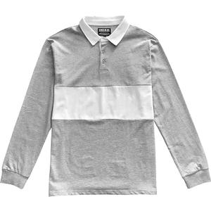 Kings Of NY Classic Mens Long Sleeve Sports Polo Rugby Shirt (Small,Gray)