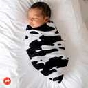 RED ROVR 100% Organic Cotton Muslin Swaddle | Newborn Receiving Blanket | Baby Wrap | Boy, Girl, Unisex | Soft, Lightweight, Breathable | Burping, Nursing, Swaddling | 44" x 44" | Moo Cow