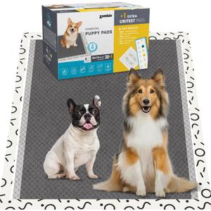 Charcoal Puppy Pads 28x34 Inches Extra Large Dog Pee Pads Odor-Control & Leak-Proof Disposable Pet Training Edge-Wrapping Thicken Potty Pad for Dogs, Cats, Rabbits (50 Pieces)