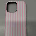 Magnetic for iPhone 14 Pro Max Case Cute Stripes Phone Case, Shockproof Slim TPU and Hard PC Protective Phone Cover Compatible with MagSafe Designed for Women Girls, Pink and White