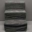 MIHIKK Dog Stairs Ramp, Curved 3-Step Dog Steps for Small Dogs and Cats, Pet Stairs for High Beds and Couch with Anti-Slip Washable Cover and Durable High Density Foam, Grey