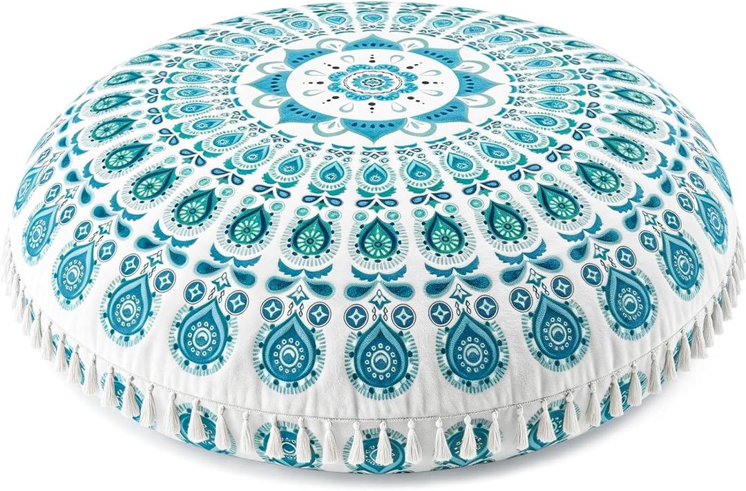 Hihealer Meditation Cushion, Large Velvet Floor Pillow for Yoga, Meditation, Green 