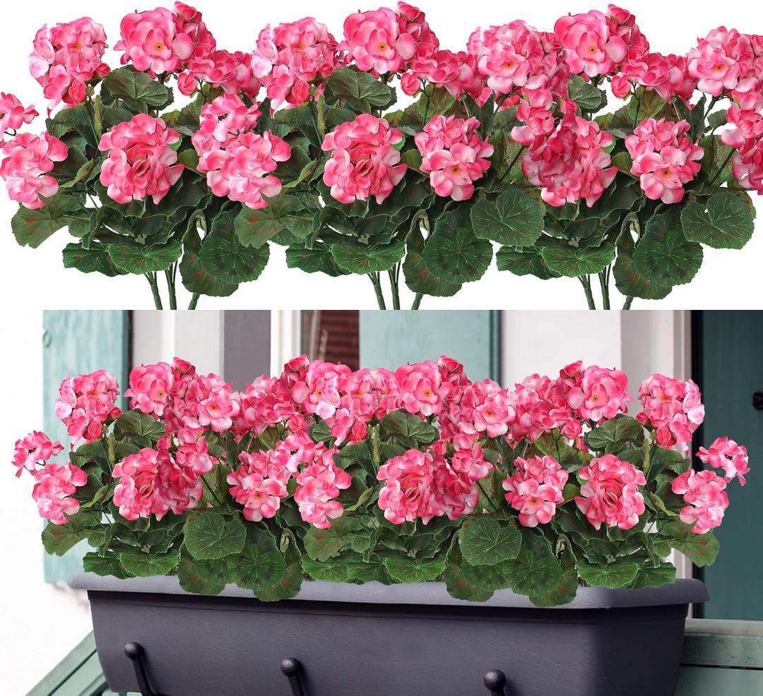 Dremisland 6 Pack Artificial Geranium Flowers for Outdoors Fake Geranium Silk Flowers Outdoor UV Resistant Garden Plants Bush Faux Flowers for Home Wedding Table Centerpieces Decor (Pink, 6Pack) Dremisland 6 Pack Artificial Geranium Flowers for Outdoors Fake Geranium Silk Flowers Outdoor UV Resistant Garden Plants Bush Faux Flowers for Home Wedding Table Centerpieces Decor (Pink, 6Pack)