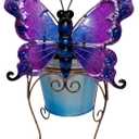 Teaeeno Butterfly Decor Flower Pot,Outdoor Flower Planters,Animal Succulent Flower Pot,Metal Flower Pots,Decorative Fun Planter for Cactus and Air Plants for Indoor/Outdoor Use,Perfect Gardening Gifts, Color Butterfly 8"lx7"wx12.2"h