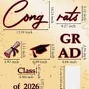 Yigney Graduation Vinyl Decal - Class of 2026 Grad Party Graduation, Congrats Grad Letters Decal Graduations Decar for Grad Party Event Planner Congrats (RED & Balck)