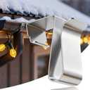 Gutter Clips for Hanging Outdoor Lights Christmas Light Gutter Clips for Outside String Lights Metal Weatherproof Gutter Light Clips for Xmas Halloween Outdoor Holiday Lights(50pcs)