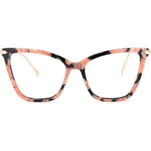 Zeelool Oversized Blue Light Blocking Glasses for Women, Butterfly Glasses Frame Eyeglasses with Clear Lenses Hilary FX0206 (Fx0206-01 Pink Floral)