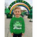 Ritatte Toddler St. Patricks Day Shirts for Boys Funny Too Cool to Pinch Letter Sweatshirt Lucky Shamrock Fall Pullover Tops(Green,5-6T(120))