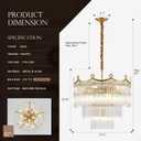 23.1" Modern Glass Gold Chandelier Light Fixture Luxury Glam 3-Tier Crystal Chandeliers for Dining Room 13-Light Round Hanging Ceiling Pendant Lighting for Living Room Bedroom Entrance Foyer, 23.1" x 23.6", Chandelier