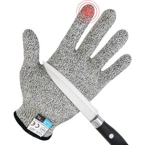 2 x Level 5 Cut Resistant GlovesTouch-Screen Compatible Cut Resistant Gloves Food Grade For Oyster Shucking, Meat Cutting, Mandoline Slicer, Knife Handling, Wood Carving (Grey, XL)