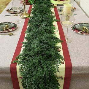 9 FT Realistic Artificial Cedar Pine Garland - Thick Lush Full Faux Greenery Garland for Fireplace Mantle, Indoor Outdoor Christmas Holiday Home Party Decorations