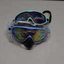 Vvinca Swim Goggles with Nose Cover, 2 Pack Wide View Diving Mask Anti-Fog UV No Leak Toddlers Swimming Goggles for Kids 3-15 (01-black Green& Black Blue)