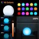 Borelor LED Ball Light, 14-Inch Rechargeable & Remote Control Globe Lights 16 RGB Colors Changing Indoor/Outdoor Night Light for Home/Party/Lawn/Desk Decoration