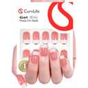 CurvLife Soft Gel Press on Nail, French Fake Nails with Design Full Cover for Women Reusable Nail Kit with Nail Glue Adhesive Tabs Nail File