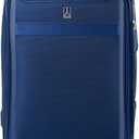 Travelpro VersaPack+ Lightweight Softside Expandable Checked Luggage, 8 Spinner, TSA Lock, Checked Medium 25-Inch, Estate Blue