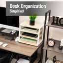 Mind Reader 4-Tier Desk Organizer, File Storage, Documents, Office, Metal, MDF, 14.5" L x 10.5" W x 12" H, White