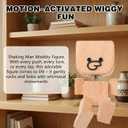 Shaking Wooden Man Figurine - Shaking Feet Wooden Doll for Car Dashboard Decorations, with 12PCS Magnetic Expressions, Funny Handmade Desk Decor for Office Home, Creative Wood Gift Idea