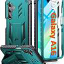 FNTCASE for Samsung Galaxy A16-5G Case: Military Grade Drop Proof Protection Mobile Cover with Kickstand | Matte Textured Rugged Shockproof TPU | Protective Sturdy Phone Case (Green)