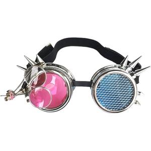 Lelinta Vintage Steampunk Goggles with Adjustable Straps,Detachable Lenses, Ideal for Cosplay, Costume Parties
