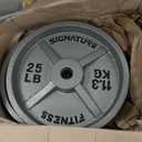 Fitvids Deep Dish 2-Inch Olympic Cast Iron Weight Plates with E-Coating (Gray) Set of 2, 25LB