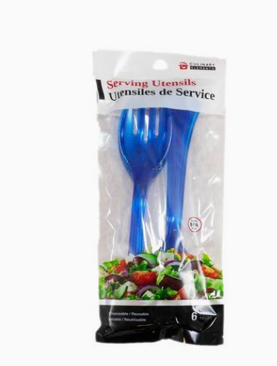 Jacent 6 Piece Blue Plastic Serving Utensils,  1 Pack