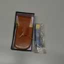 6.5 Inch Handmade Damascus Pocket Knife for Men - Damascus Steel Folding Knife with Sheath - Back Lock Pocket Knives for Men Christmas Gift for husband, boyfriend, Dad, brother (Pack of 1, Blue)