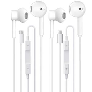 GIJIVCOZ 2 Pack Headphones USB C Wired for iPhone 17/17 Pro Max/17 Pro/16/15,Earphones in Ear HiFi Stereo Type C Earbuds Built-in Microphone & Volume Control for Galaxy S25 S24 S23