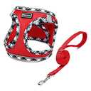 Mercano Soft Mesh Dog Harness and Leash Set, No-Chock Step-in Reflective Breathable Lightweight Easy Walk Vest Harnesses with Safety Buckle for Small Dogs, Cats (Red, M)