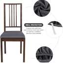 SearchI Seat Covers for Dining Room Chairs Stretch Jacquard Chair Seat Covers Set of 4, Removable Washable Upholstered Chair Seat Protector Cushion Slipcovers for Kitchen, Office(Grey Rhombus)