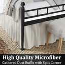 Peace Sleep Bedding - Ruffled Bed Skirt with Split Corners, Ivory, Queen 16 Inch Drop Bedskirt, Hotel Quality Brushed Microfiber Wrinkle Free Dust Ruffle Bed Skirt Queen Size