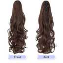 Ponytail extension,22" claw clip hair extensions ponytail Long curly hair Extension Natural Looking Synthetic Hairpiece for Women Medium Brown