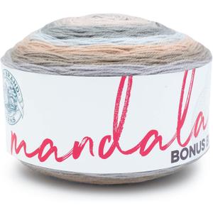 Lion Brand Yarn Mandala Bonus Bundle Yarn, Yarn for Knitting, Crocheting, and Crafting, 1 Cake, Chewy