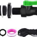 High Flow Rain Barrel Spigot Kit with Bulkhead FittingRain Barrel Drain Valve for Rain Water Barrel, Water Tanks, 55 Gallon Drum 3/4 GHT Outlet