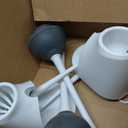 Clorox Toilet Plunger and Bowl Brush Combo Set with Caddy, 6.75" x 7" x 19.5", White/Gray, Pack of 2 - Plunger and Toilet Bowl Brush, Heavy Duty Plunger, Toilet Cleaning Brush, Freestanding Caddy