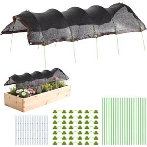 118"x78.7" Garden Shade Kit, 70% Garden Sun Shade Cloth with Hoops for Plants Heat Protection, Raised Garden Bed Shade Cover Plant Sun Shade for Outdoor Plants Vegetables