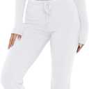 REVETRO Lounge Sets For Women Sexy V Neck Pajama Set Long Sleeve Shirts 2 Piece PJ Set Y2k Workout Sets For GYM (Small, White)