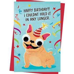 6 x Funny Bulldog-Themed Birthday Card for Men, Women, and Kids, 5.3 inches x 8 inches x 0.1 inches