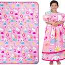 Hello Kitty Flower Pink Spring Twin Throw Blanket 62x90