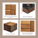 THYOI Premium Deck Tiles, Patio Flooring - Outdoor Waterproof Acacia Wood Tiles for All Weather Use - Balcony, Backyard, Indoor & Outdoor (Square Ft - 10, Golden Teak, 12S)