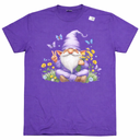 Peaceful Gnome with Flowers and Butterflies T-Shirt XL