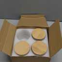 4 Pack Glass Qtip Holder Dispenser Set - Apothecary Jars with Lids for Vanity Makeup Organizer - Bathroom Canister Storage Organizer for Cotton Ball, Swab, Round Pads, Floss