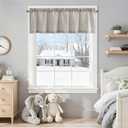 jinchan Valance Curtain Linen Textured Striped Window Curtain for Living Room Light Filtering Farmhouse Valance for Kitchen Rod Pocket 1 Panel 16 Inch Taupe Grey on Linen 1 Panel