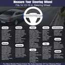 Steering Wheel Cover Universal Standard Size 14.5-15 inch, Breathable Microfiber Leather, Anti-Slip, Soft Grip, Fits Most Cars SUVs Trucks, Light Cream White