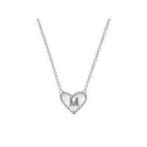 Kendra Scott Heart Letter Silver Short Pendant Necklace (One Size, M)