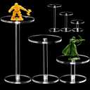 6 Pieces Flying Miniatures Acrylic Display Stand Flying Miniatures Combat Riser Round Clear Flight Acrylic Stands for Display Tabletop RPG Board Game Cake