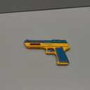 Light Up Pistol Toy  Hand Gun Toys with Dazzling Electric LEDs Light & Fighting Sound & Unique Telescopic Action, Great Party Favor, Gifts for Boys and Girls (Batteries Not Included) (Green/Yellow)