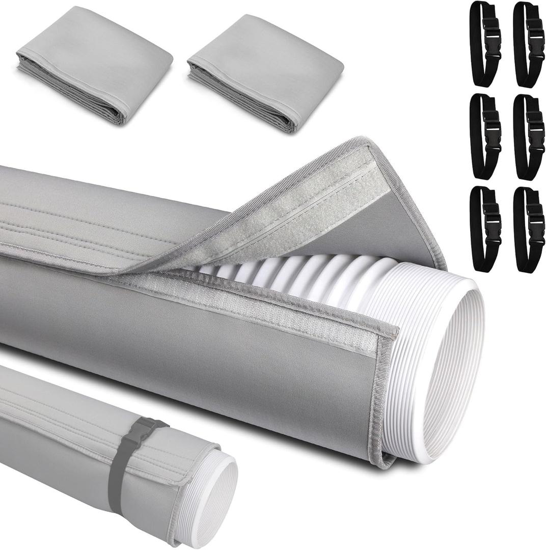 2 Packs Portable Air Conditioner Hose Cover, Portable AC Hose Duct Vent Insulation Sleeve AC Hose Insulated Cover Wrap for 5" & 5.9" Diameter AC Exhaust Hoses Tube for Heat Reduction (Gray)