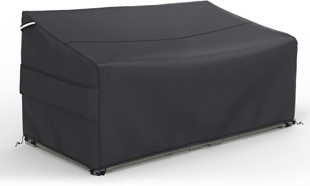 Gasadar Waterproof Outdoor Sofa Cover, 3-Seater Outdoor Loveseat Cover, 79" L37" D35" H, Black