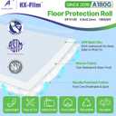 39" x 100' Heavy-Duty Floor Protection | Construction Grade Carpet Protector | Drop Cloth Plastic Film for Hardwood Floors | Waterproof Painters Covering with No Residue (Green)