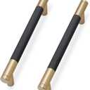 10 Pack Matte Black and Champagne Bronze Cabinet Pulls knurled 5 Inch Hole Centers Kitchen Cabinet Handles Drawer Pulls Cabinet Hardware